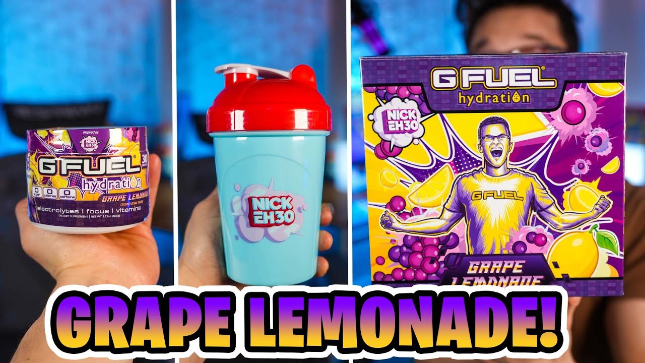 NickEh30 Grape Lemonade Hydration GFuel Flavor Review!