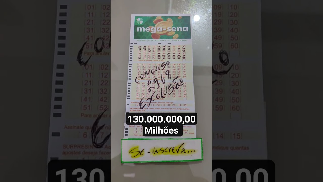 Exclus&atilde;o de dezenas da Mega Sena concurso 2968 acumulou 130 milh&otilde;es.