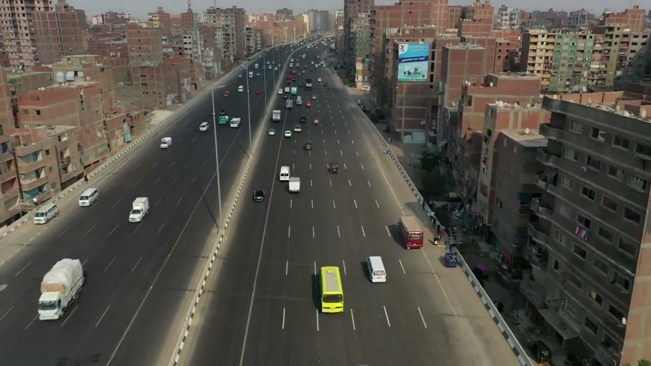 تصوير جوي لاعمال التوسعة بالطريق الدائري حول القاهرة الكبري