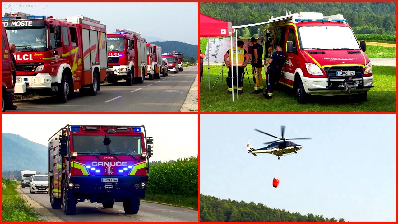[VAJA POŽAR V NARAVI] Gasilske enote, EPV, NMP, Helikopterska enota Policije
