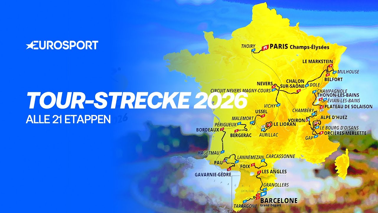 Die Strecke der Tour de France 2026 | alle 21 Etappen | alle Berge | deutsch kommentiert