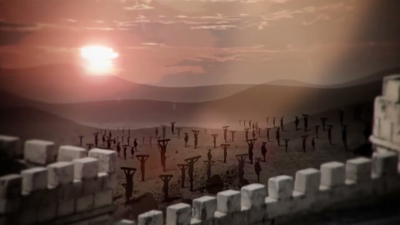 The Roman siege of Jerusalem - Thousands crucified in view of the wall