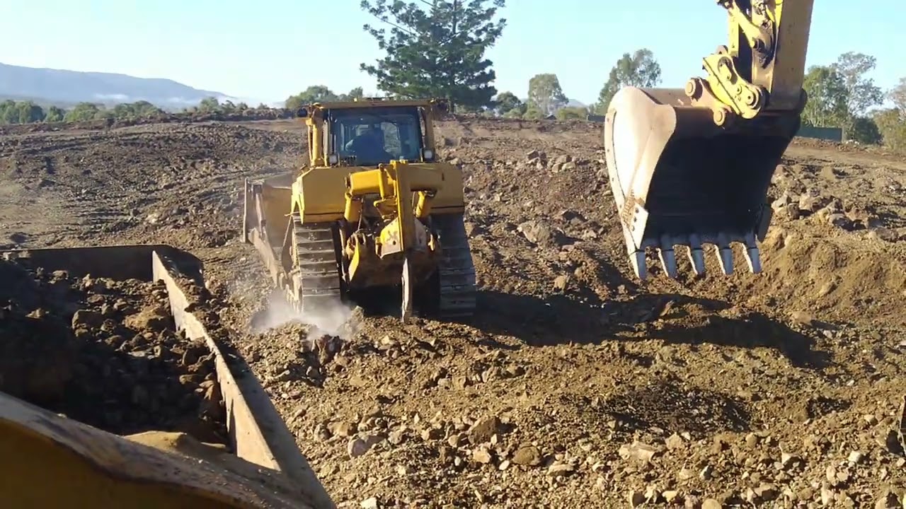 Cat D8T Ripping hard rock