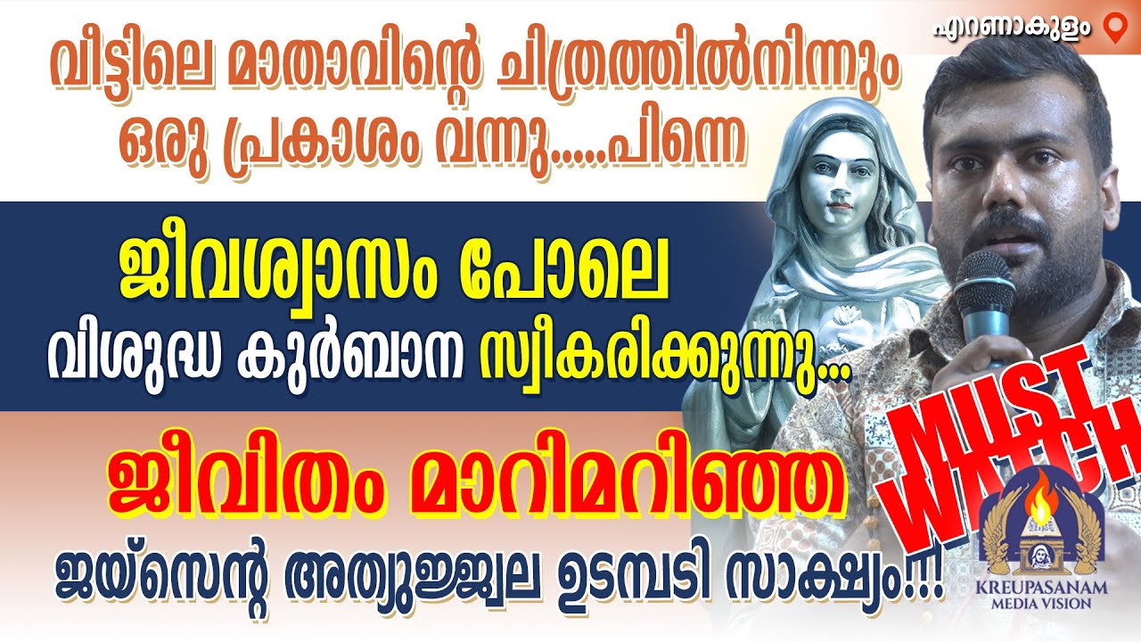 വീട്ടിലെ മാതാവിന്റെ ചിത്രത്തിൽനിന്നും ഒരു പ്രകാശം വന്നു...പിന്നെ ജീവശ്വാസം വലിക്കുന്നപോലെ വിശുദ്ധ