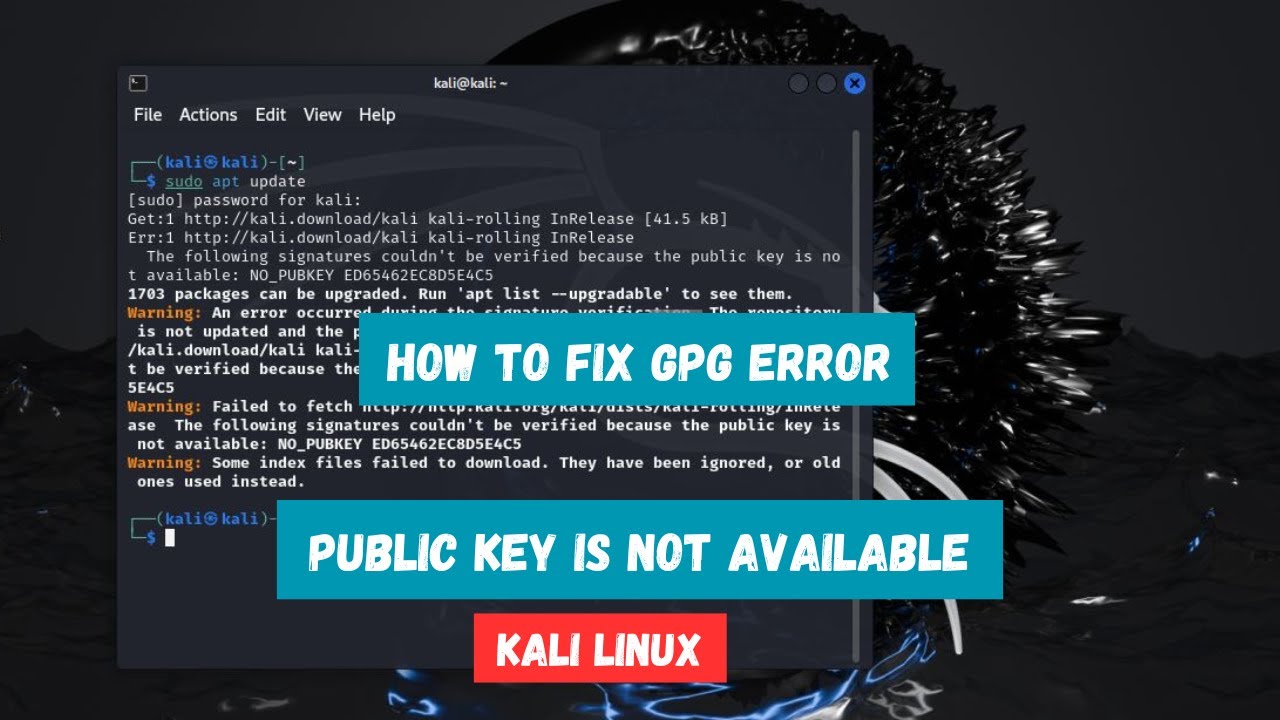 How to fix GPG Error "Public Key is Not Available" Kali Linux