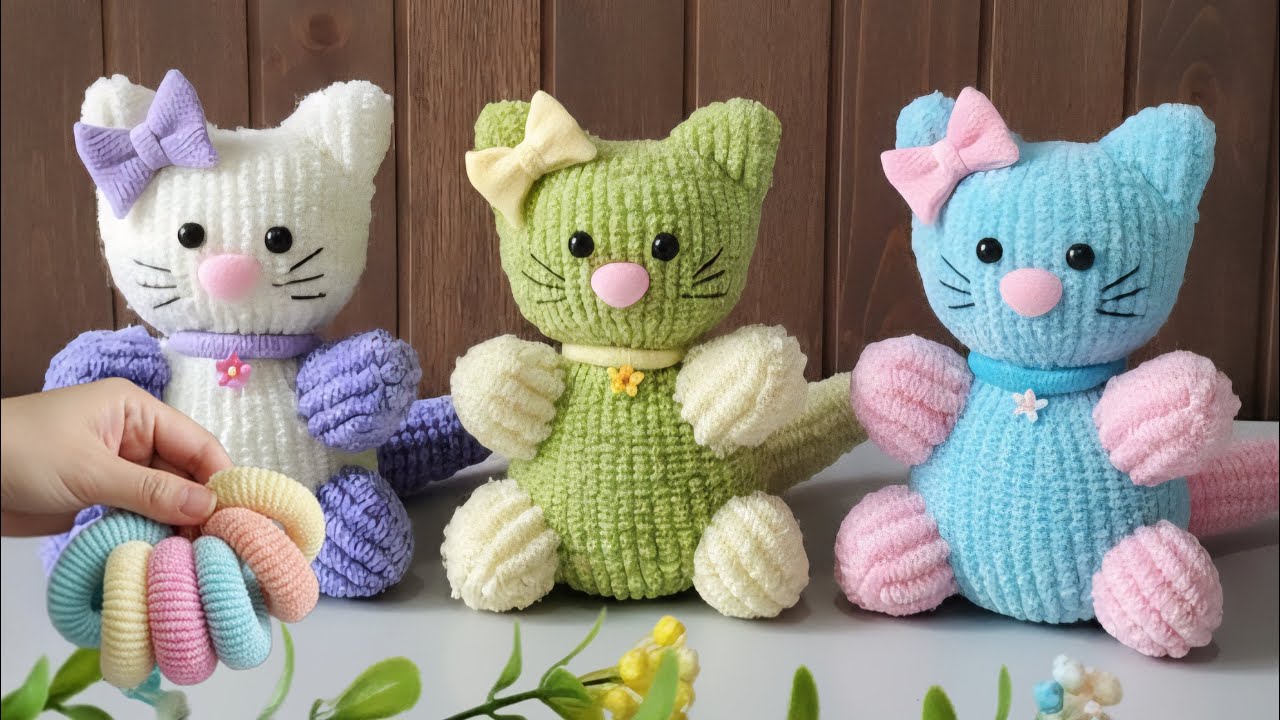 Cute Cat 😺🔥 with Hair Rubber Bands Tutorial