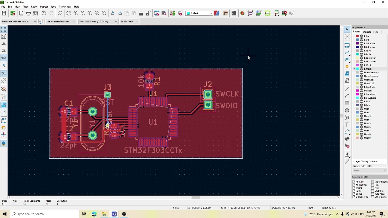Soldermask Clearance Setting in KiCad 6.0 | Solder mask PCB Design