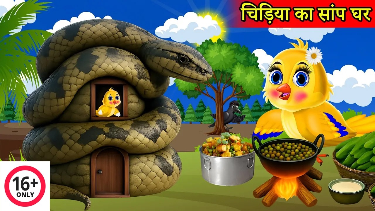Bird's snake snake's house | tony chidiya cartoon achha achha | tuntuni chidiya new episode | STORY
