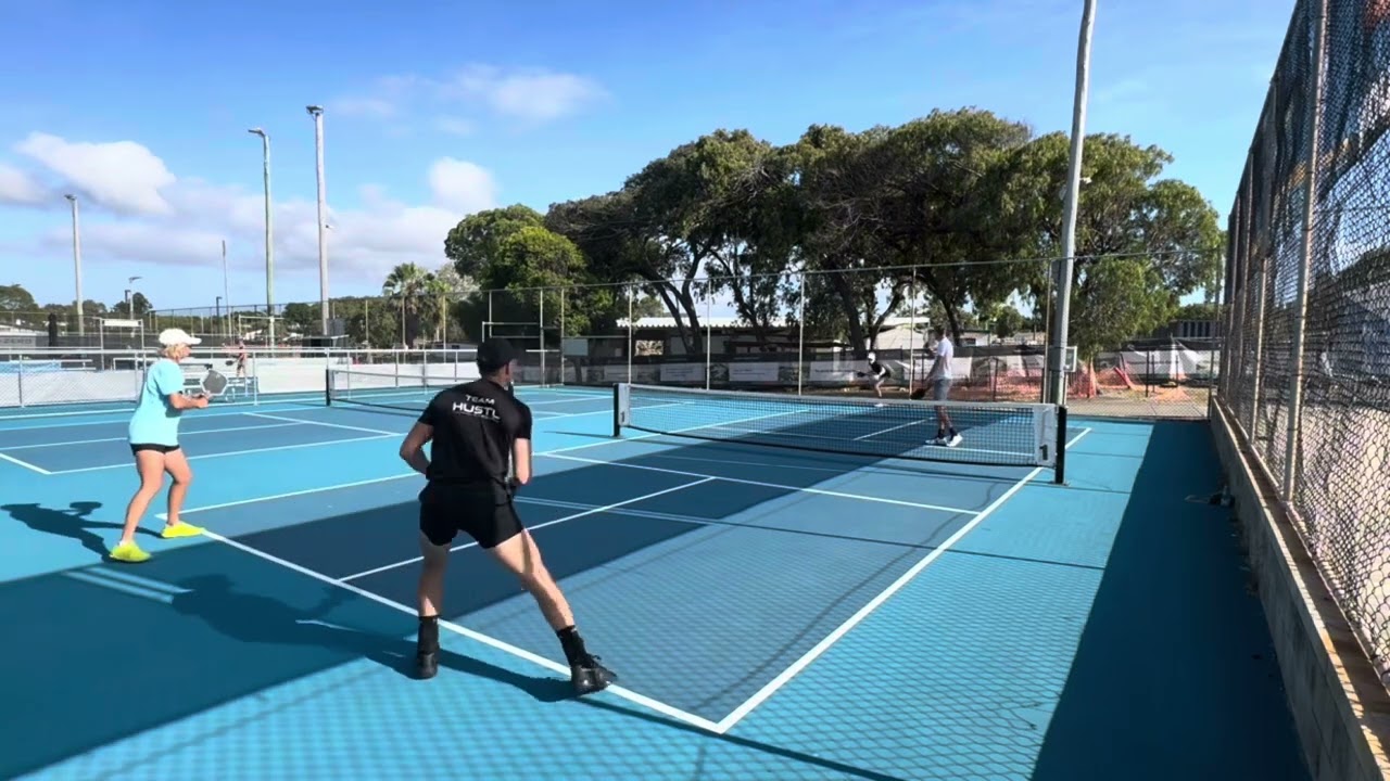 Pickleball Diaries: 181025 Cath Boreham, Glen Makin, Caleb Mills and Gordon Watson