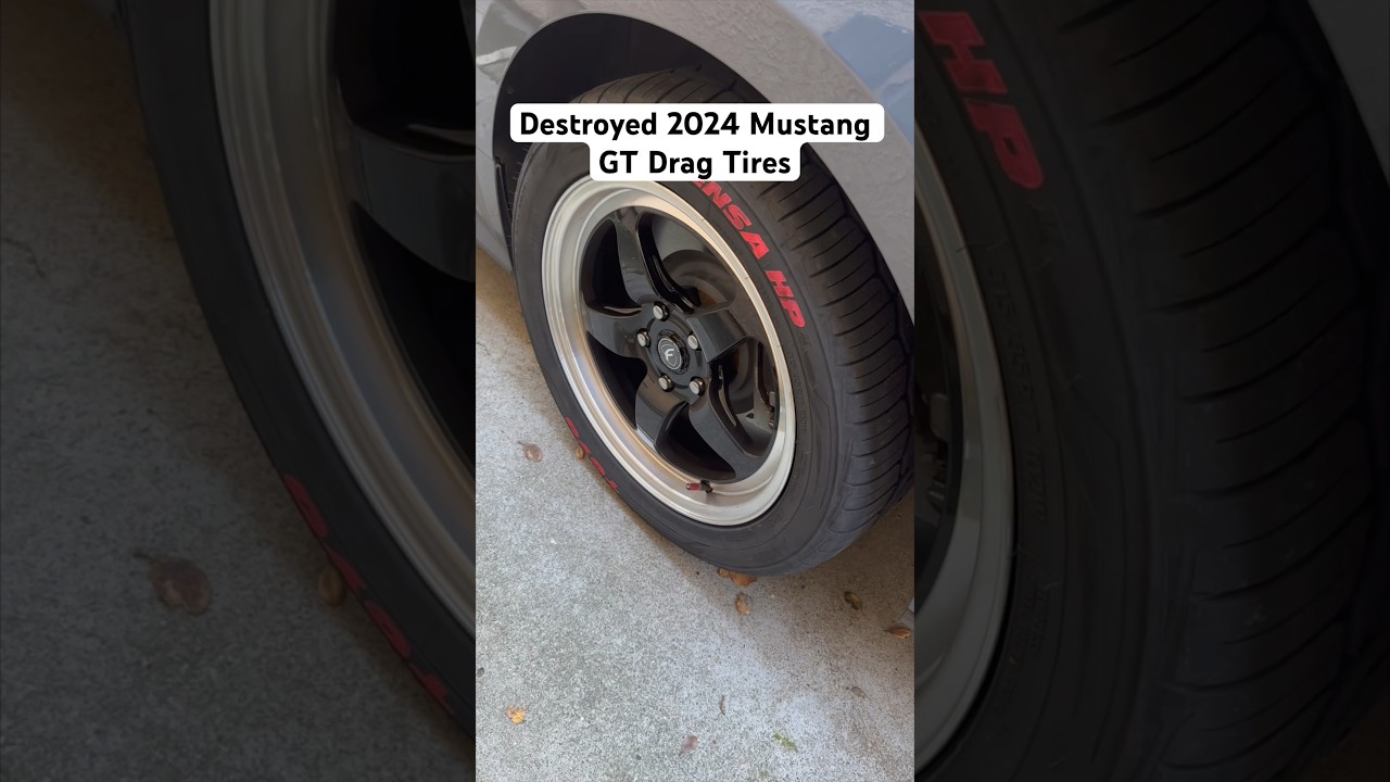 Destroyed 2024 Mustang GT Drag Tires