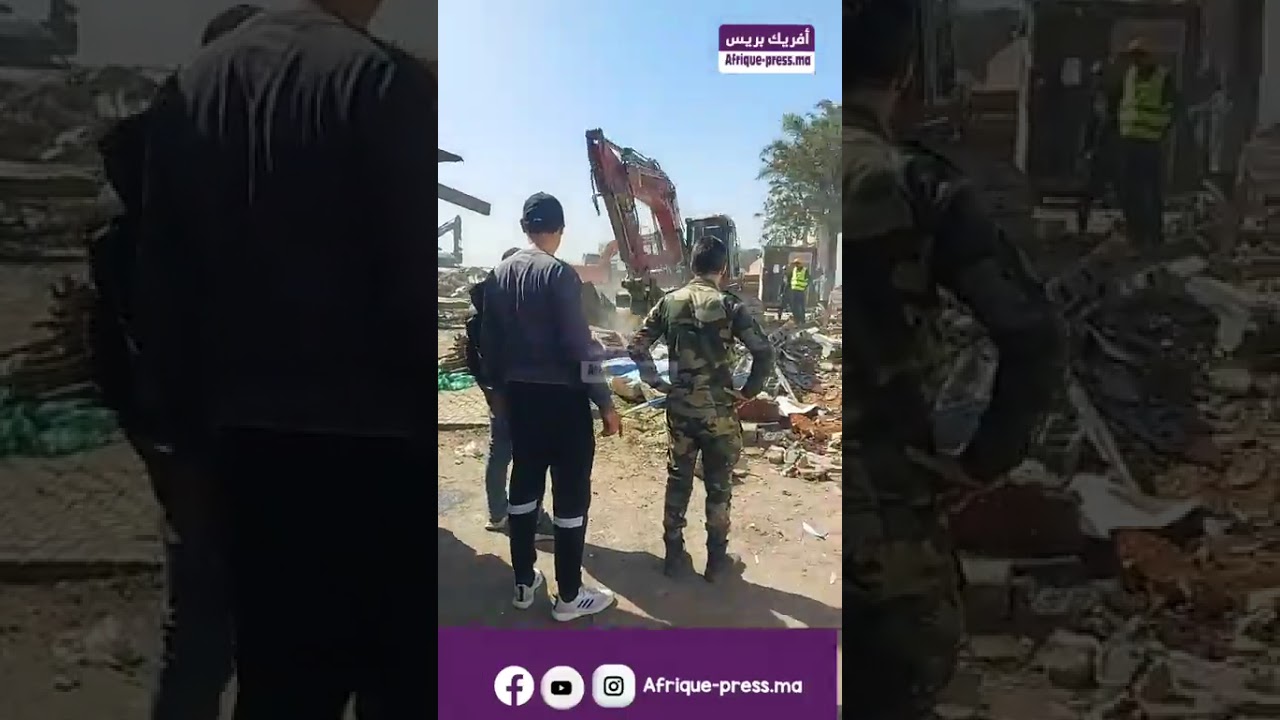 عملية هدم اقدم سوق لبيع الدراجات النارية سوق السلام بالحي المحمدي بكازا