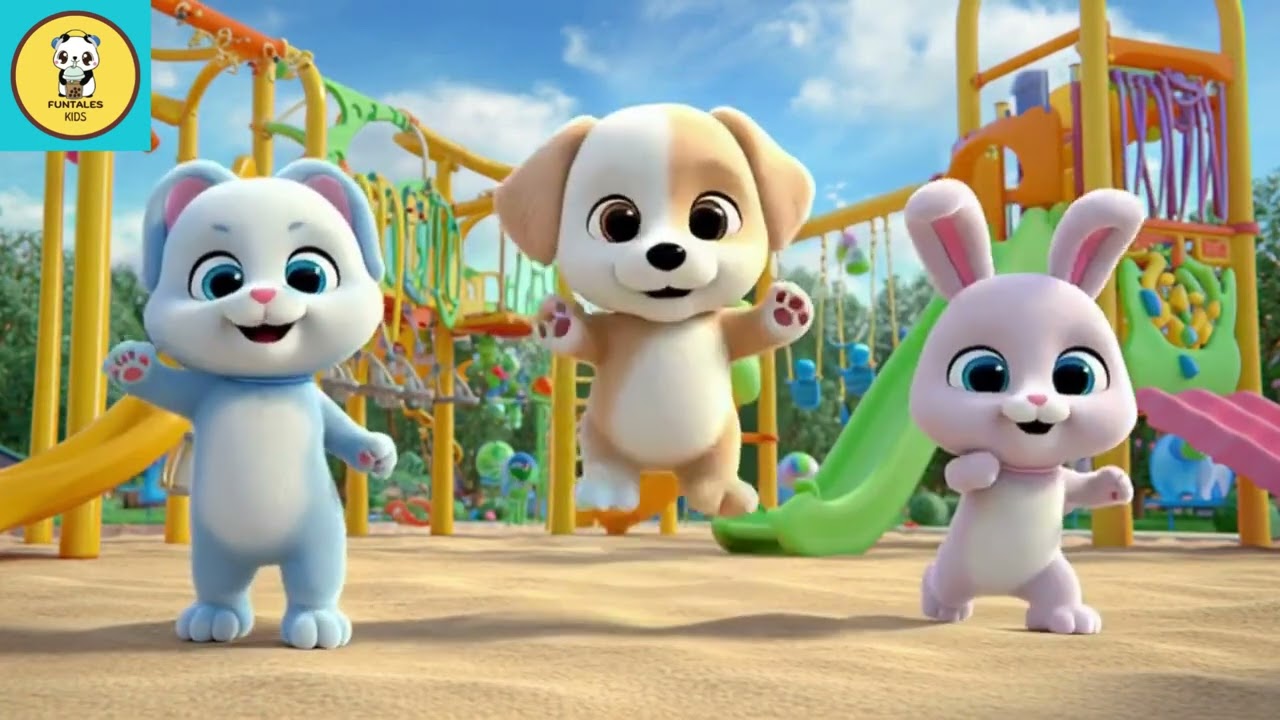 Little Animals on the Playground 🐶🐰 | Fun Kids Rhyme | Funtale Kid