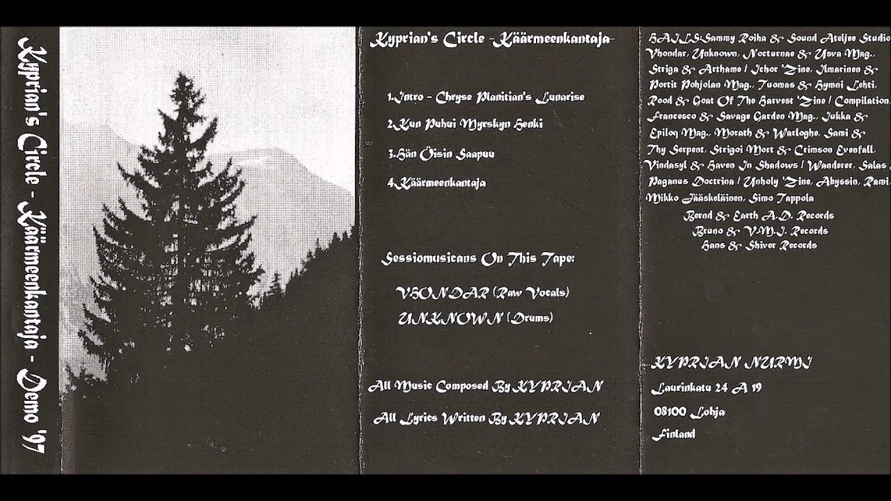 Kyprian's Circle [FIN] [Raw Black] 1997 - Käärmeenkantaja (Full Demo)
