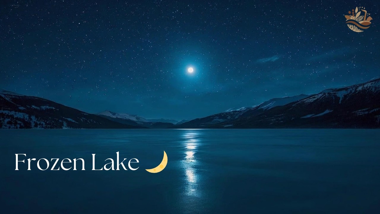 Moonlit Frozen Lake Under a Starry Sky 🌙 | Peaceful 4K Winter Night Ambience