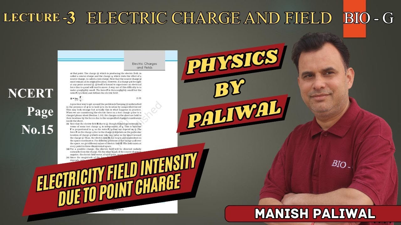 Electricity Field Intensity Due to Point Charge | Electric Charge and Field| L-3 | 12 Physics NCERT