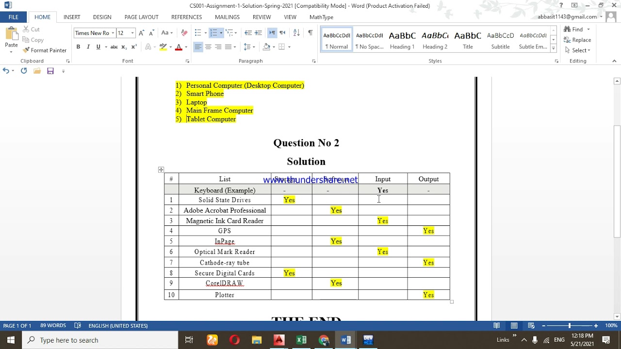 CS001 ASSIGNMENT 01 SOLUTION SPRING 2020
