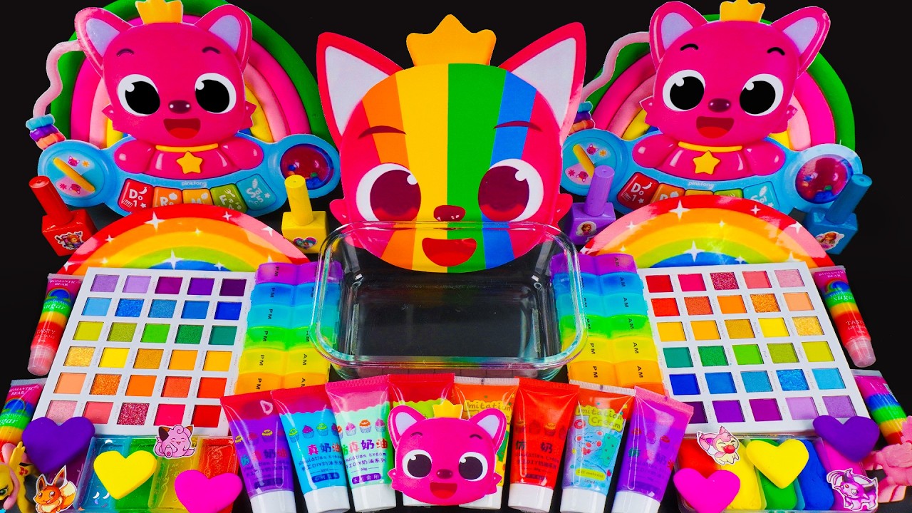 RAINBOW COLLECTION | S&uuml;&szlig;er PINKFONG Schleim | Glitzer in den Schleim mischen