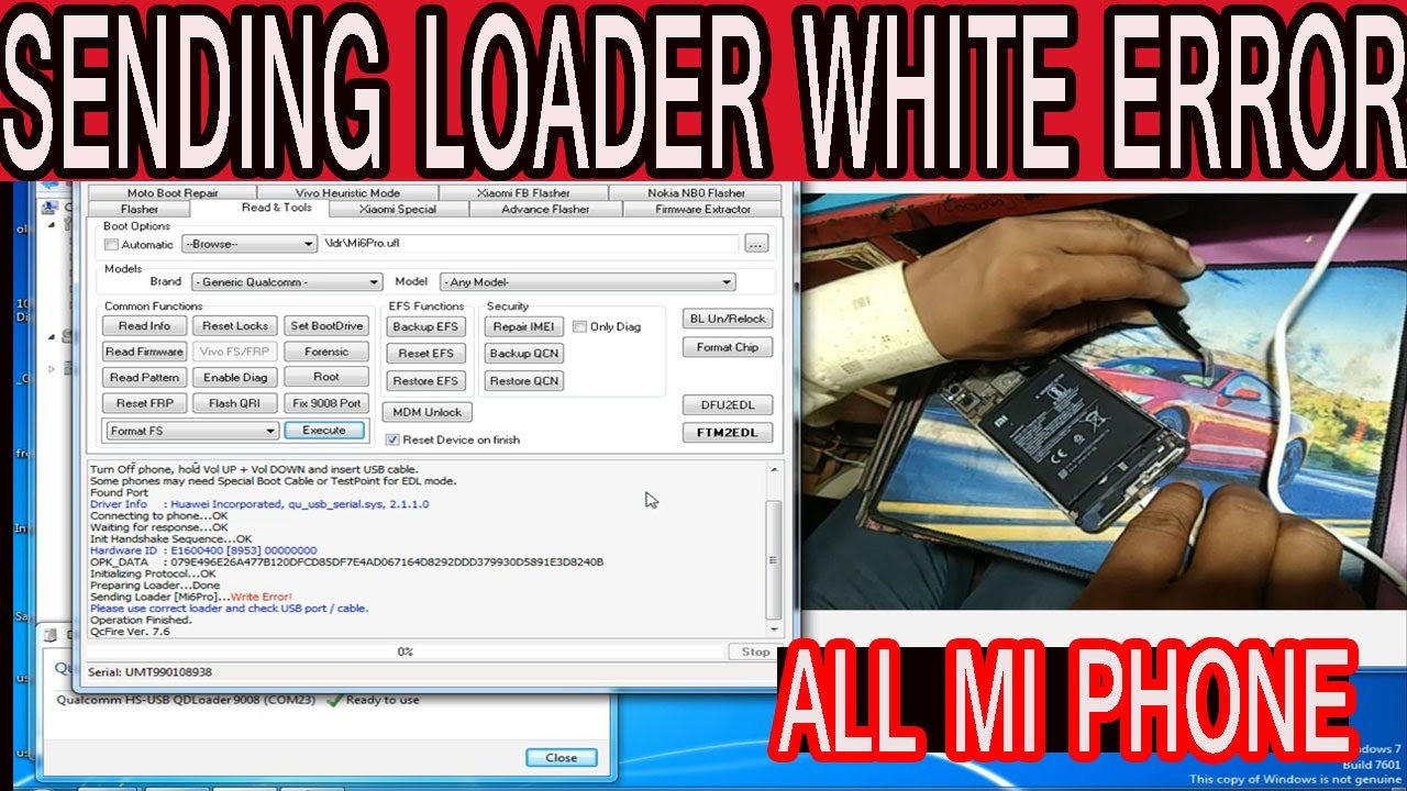 sending loader white error redmi mi all phone solusion widh umt umt pro