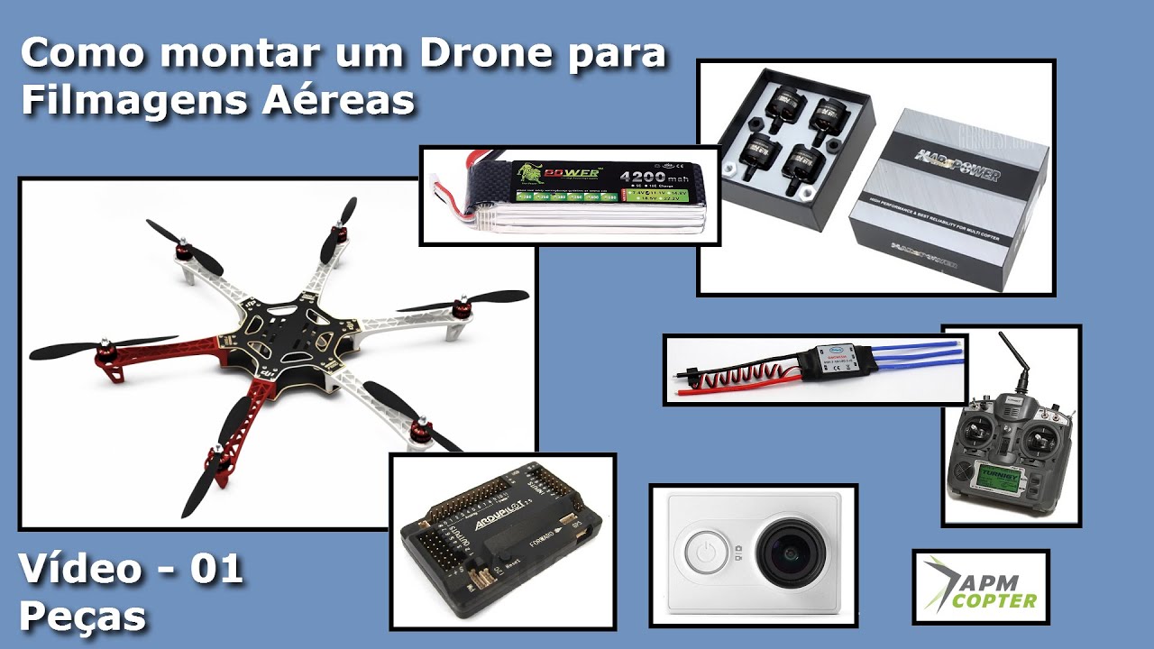 Como montar um drone para filmagens aéreas - Vídeo 01 - Peças (Lista de Materiais)