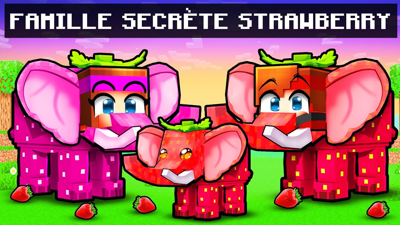 La Famille SECRÈTE de Strawberry Elephant sur Minecraft ! 
