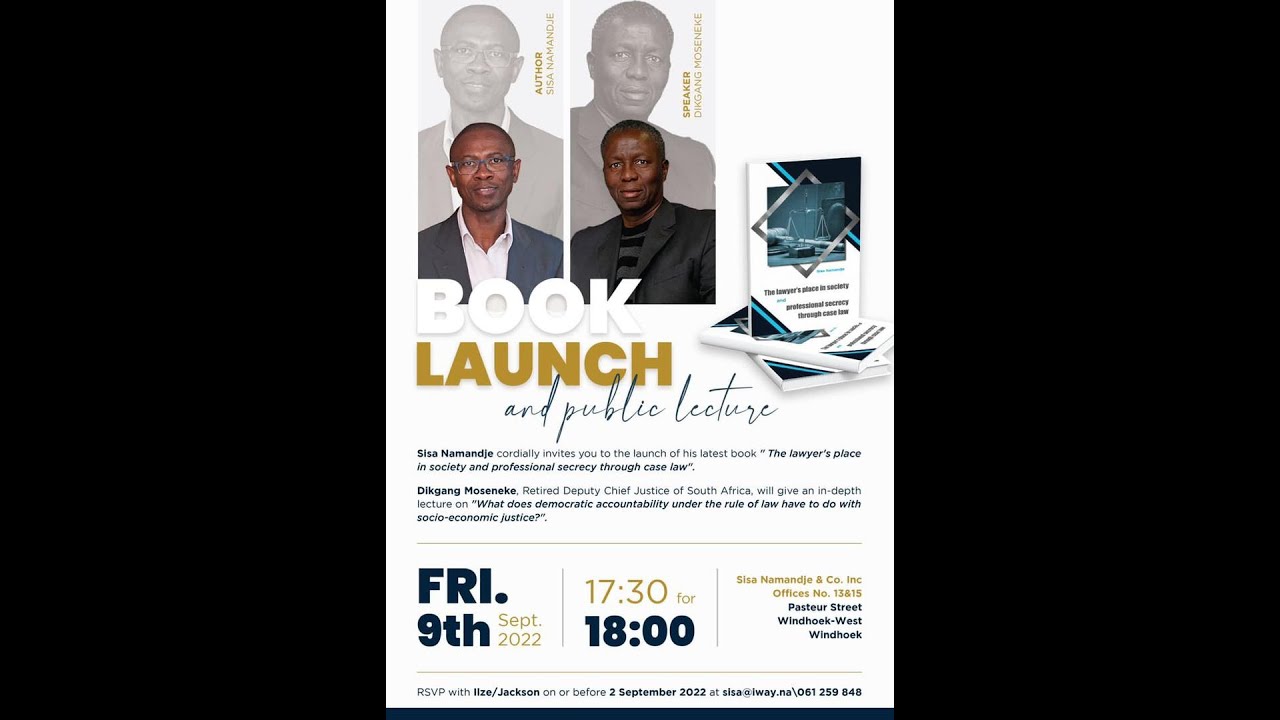 Sisa Namandje Book Launch and Public Lecture (9 Sept 2022)