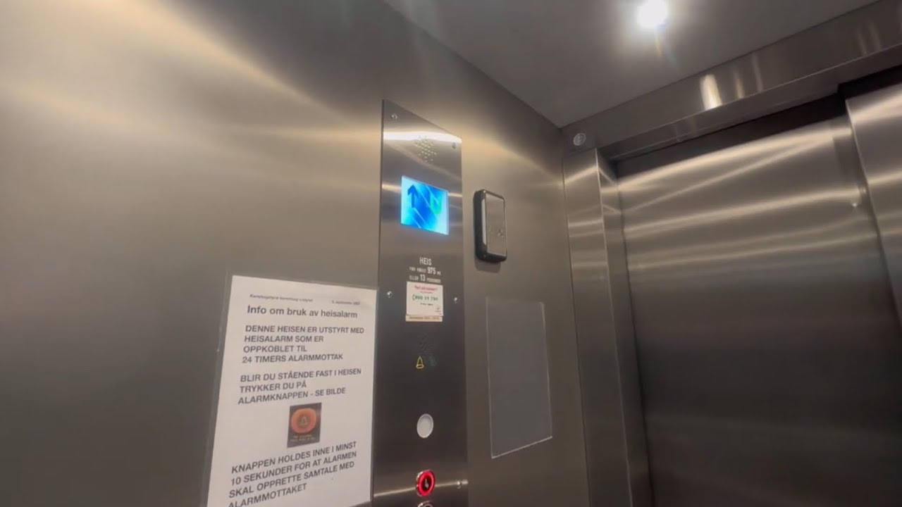 Rare voice messages! Rare Heis-tek (Arkel) traction elevator @ Kanebogmyra 6, Harstad, Norway