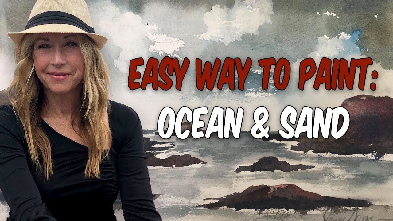 How To Paint Ocean and Sand In Watercolor