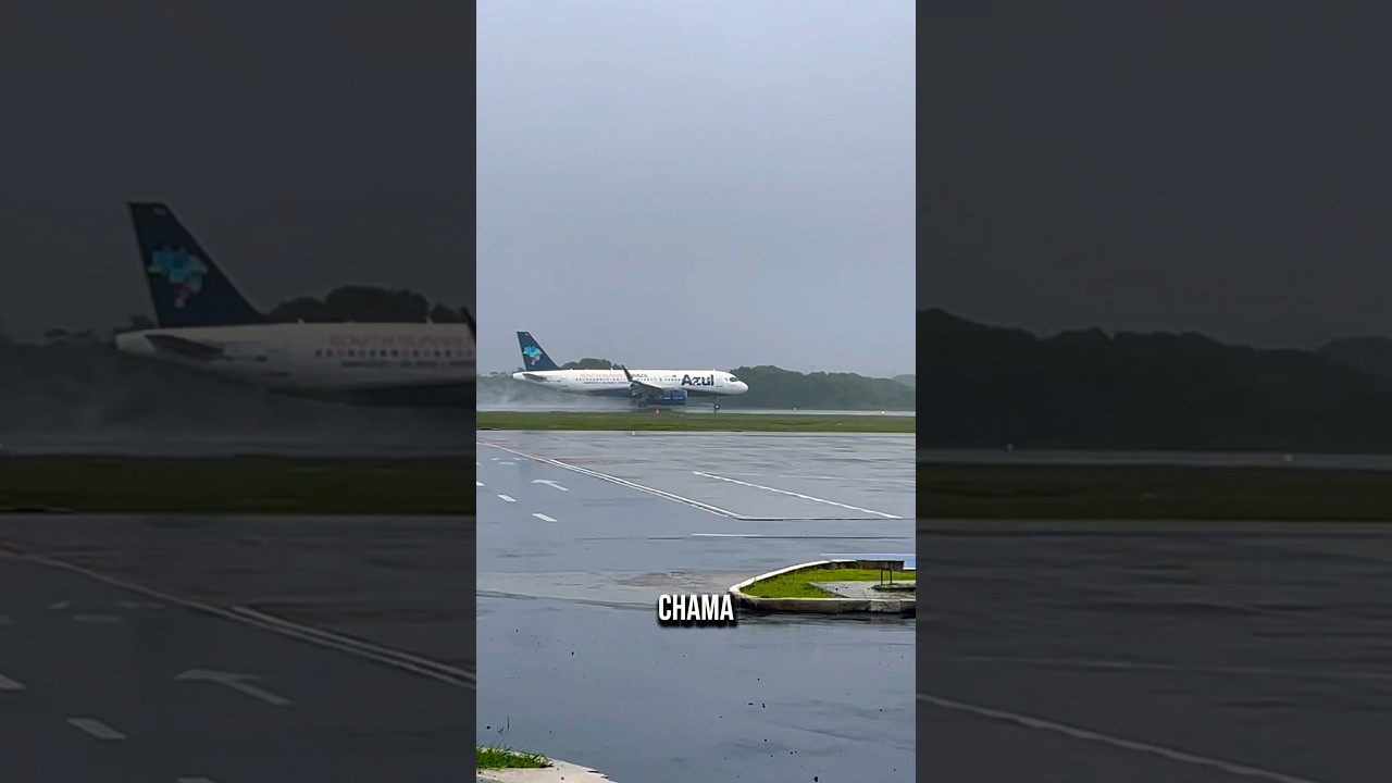 Pouso Airbus A320 Azul | Pista molhada🛬