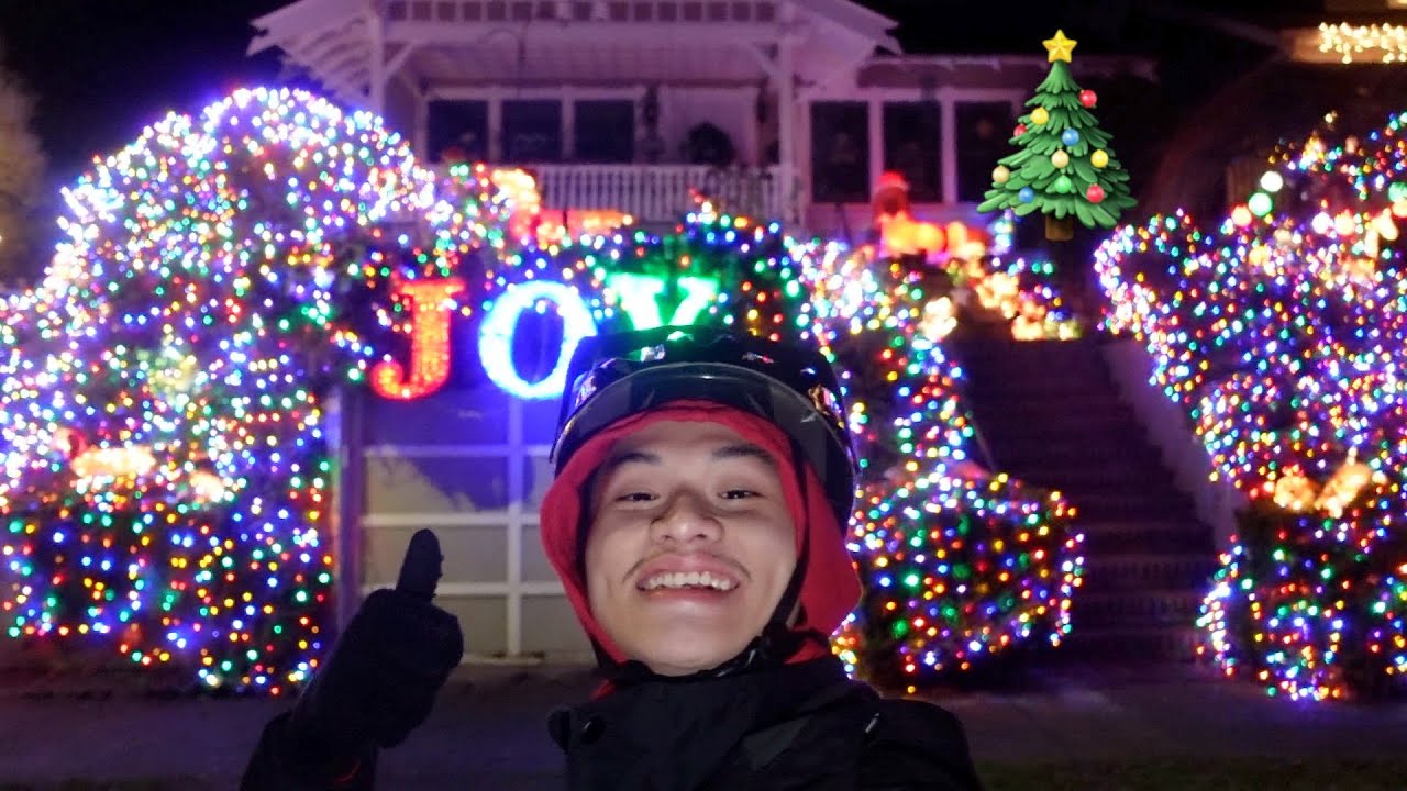 JALAN-JALAN MALAM LIHAT SUASANA NATAL DI AMERIKA!! BANYAK RUMAH YANG DIHIAS PAKAI LAMPU WARNA-WARNI!