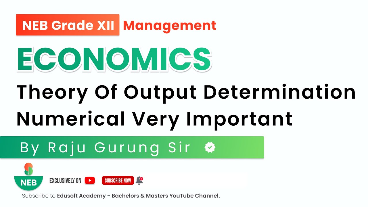 Theory of Output Determination Numerical Very Important -Grade XII |Economics Live Class by Raju Sir