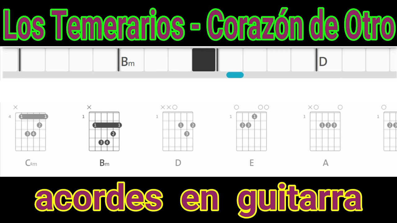 Los Temerarios   Corazón de Otro    tutorial en  guitarra