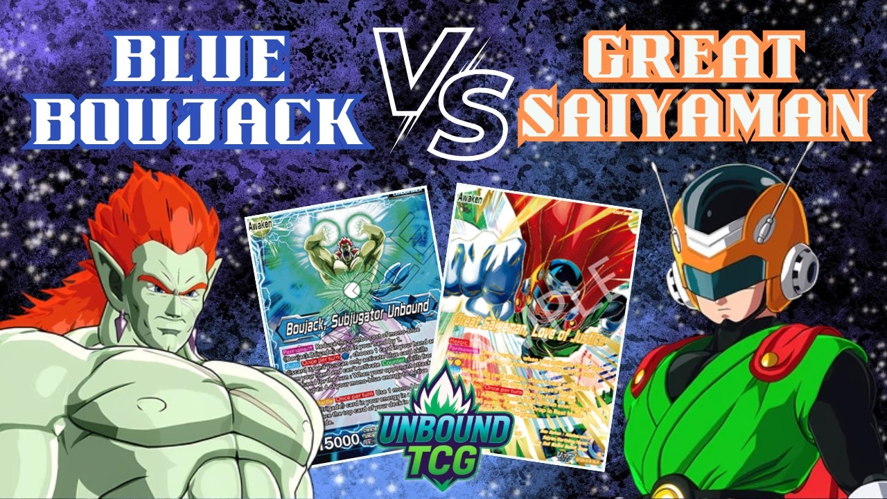 BLUE BOUJACK vs. YELLOW GREAT SAIYAMAN Gameplay! | DBSCG Fearsome Rivals