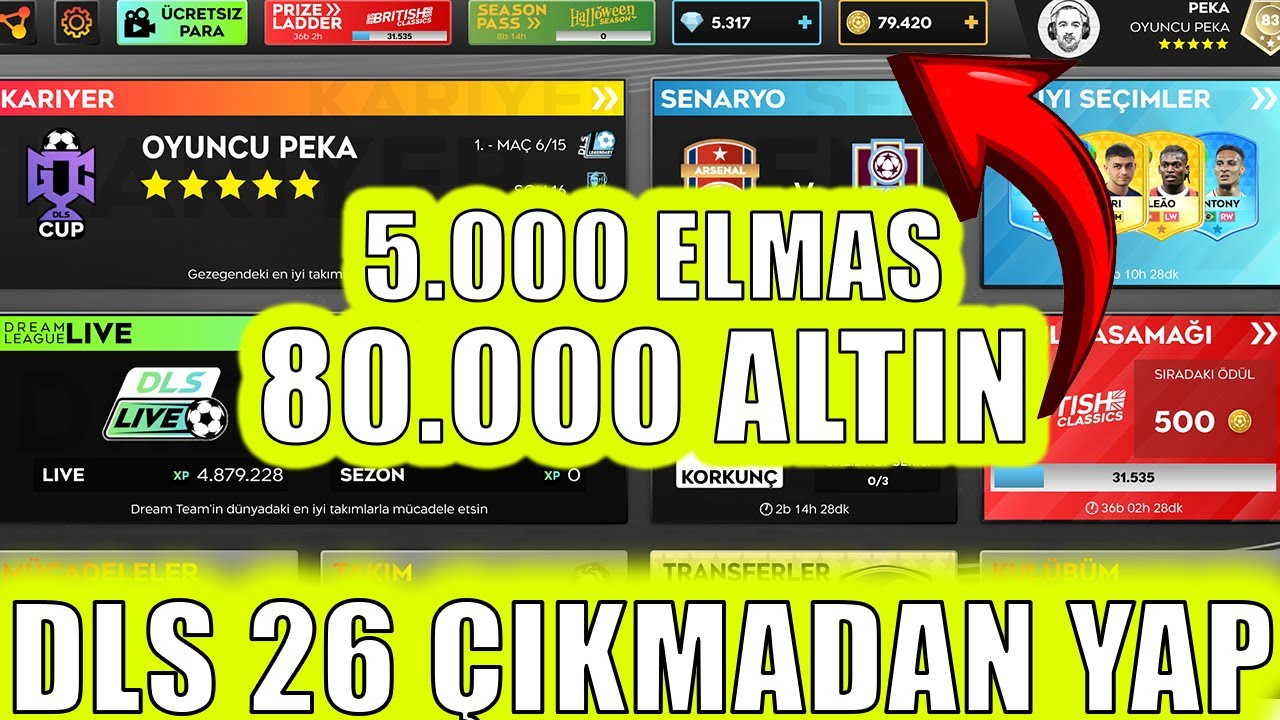 ALTIN VE ELMAS KAS ! DLS 26 &Ccedil;IKMADAN YAP ! - DREAM LEAGUE SOCCER 2025
