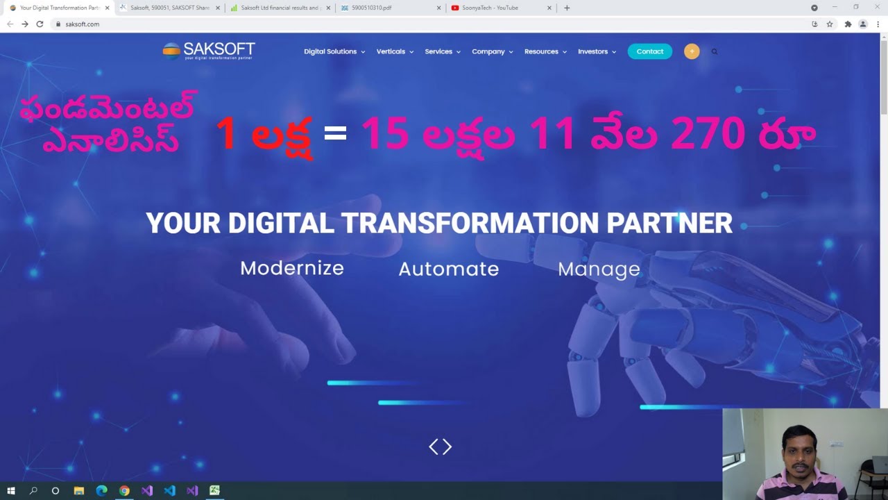 SakSoft Ltd || Dividend Reinvestment Strategy ||Fundamental Analysis||Telugu