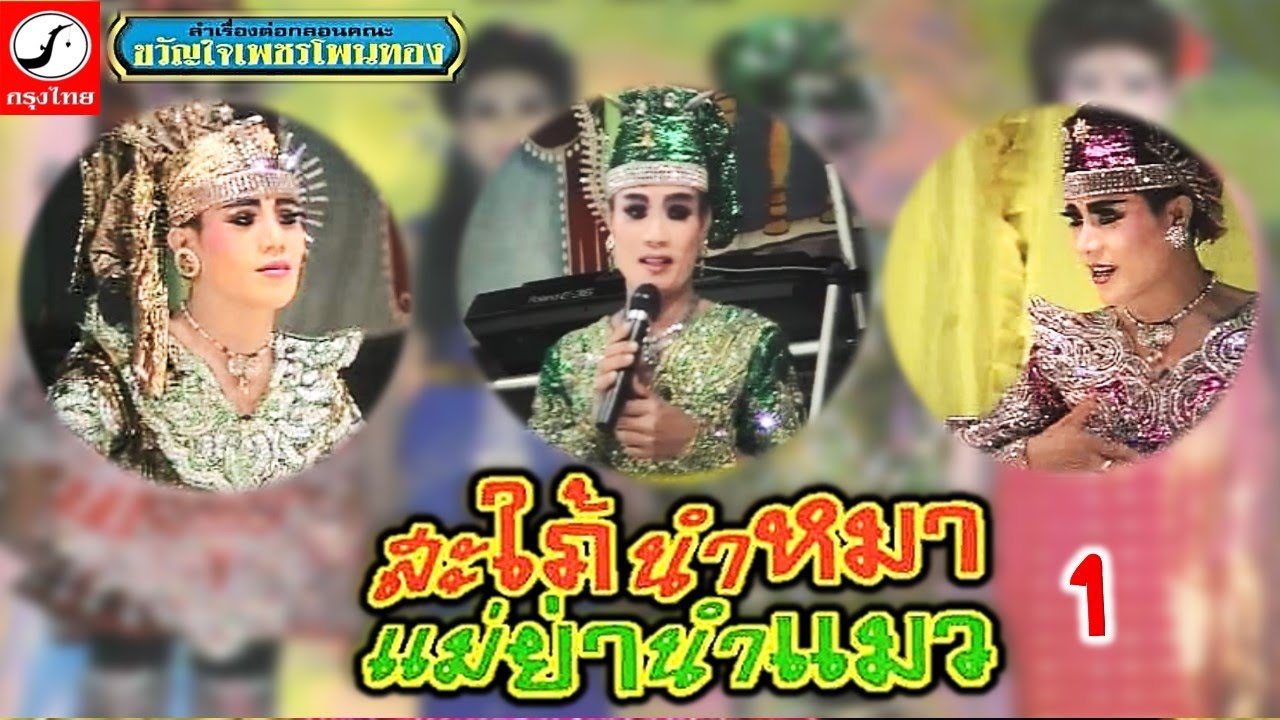 คณะขวัญใจเพชรโพนทอง ลำเรื่องต่อกลอน เรื่อง สะใภ้นำหมา แม่ย่านำแมว ตอน 1