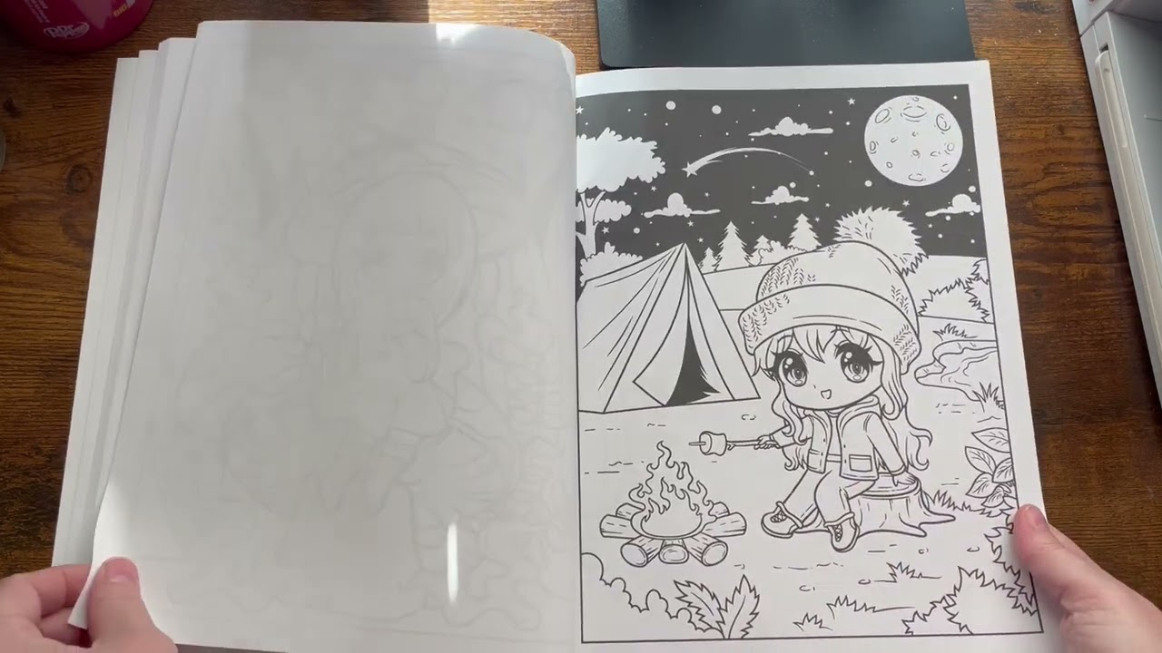 Chibi Girls coloring book flip 