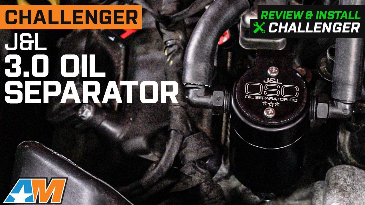 2009-2022 Challenger J&L 3.0 Oil Separator; Black Anodized; Passenger Side Review & Install