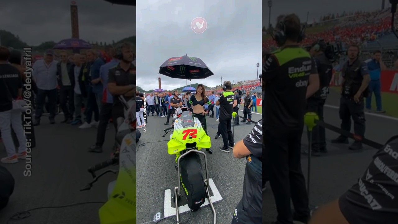 Team VR46 and Umbrella Girl | #motogp #ducati #vr46racingteam