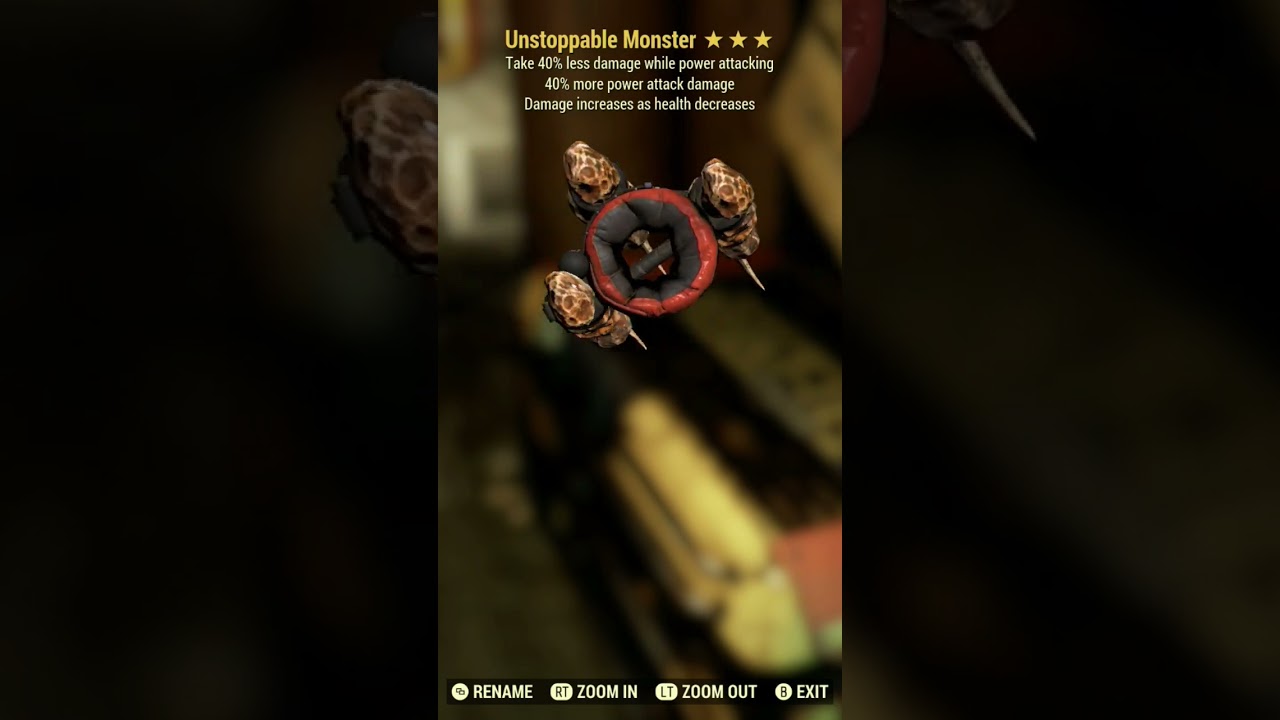 *Unique Weapons* Unstoppable Monster #youtubeshorts #fallout76 #xbox #shorts