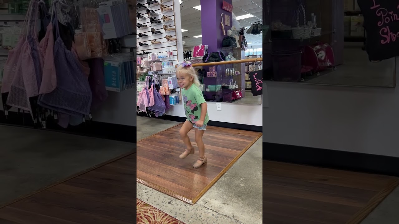 Testing out her new tap shoes 😂 #tapping #dance #toddler #dancevideo #review #happy #toddlerlife