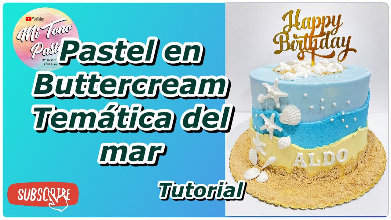 Pastel en Buttercream temática de mar