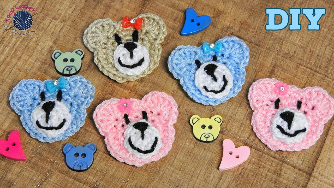 Easy Crochet Teddy Bear Applique Tutorial