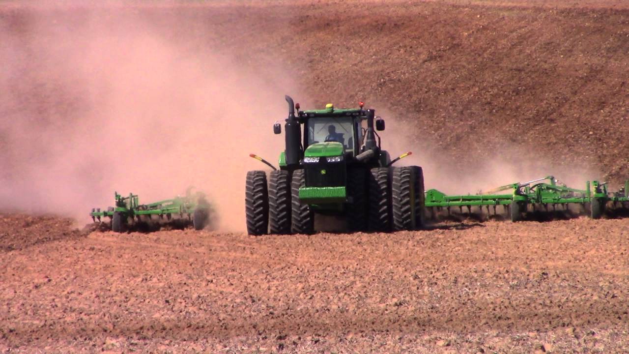 John Deere 9620R and 55ft John Deere 2210 Field Cultivator