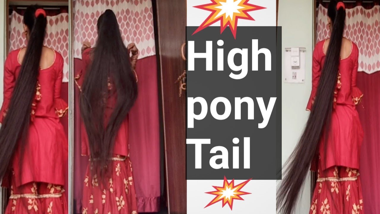 How To Do High Pony Tail For Long Hair(लंबे बालों में पोनी कैसे बनाए)