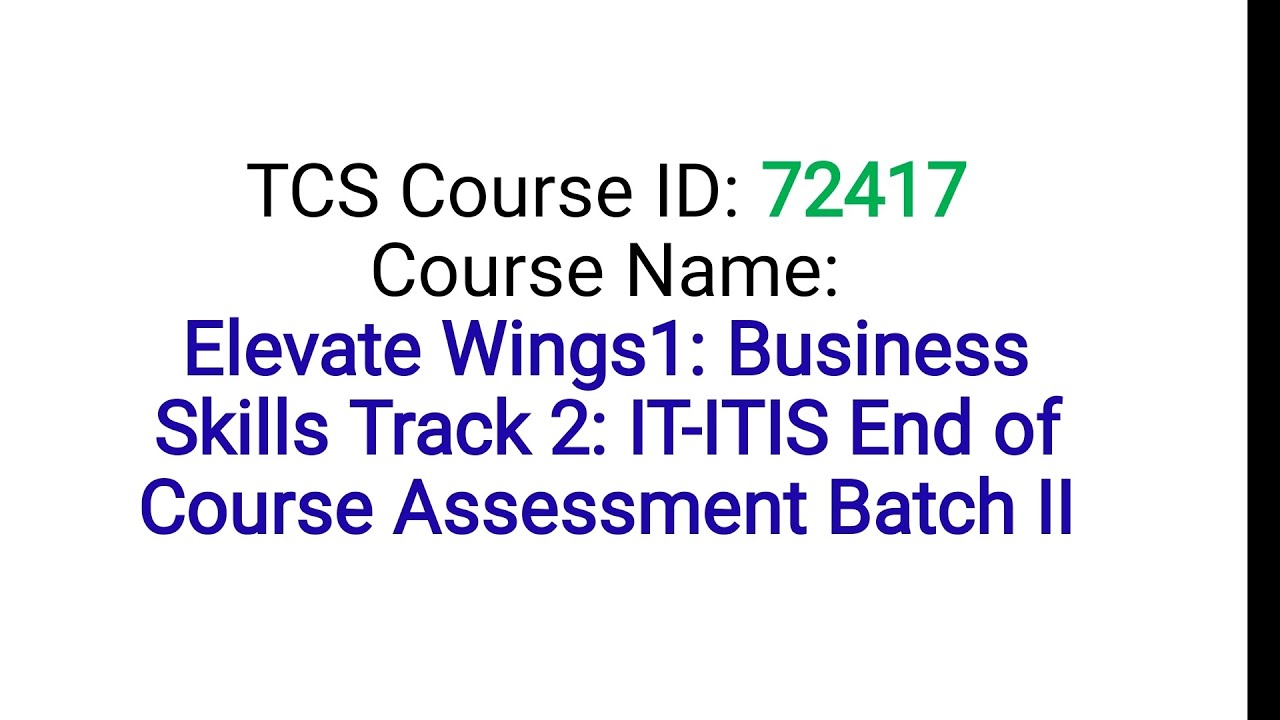 72417 Course Answers | Elevate Wings1: Business Skills Track 2 answers
