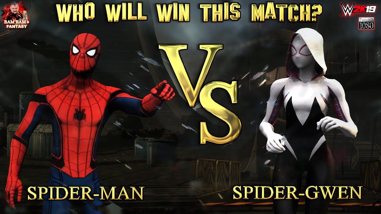 ⭐ FANTASY MATCH ⭐ Spider-Man VS Spider-Gwen | WWE 2K19 Gameplay