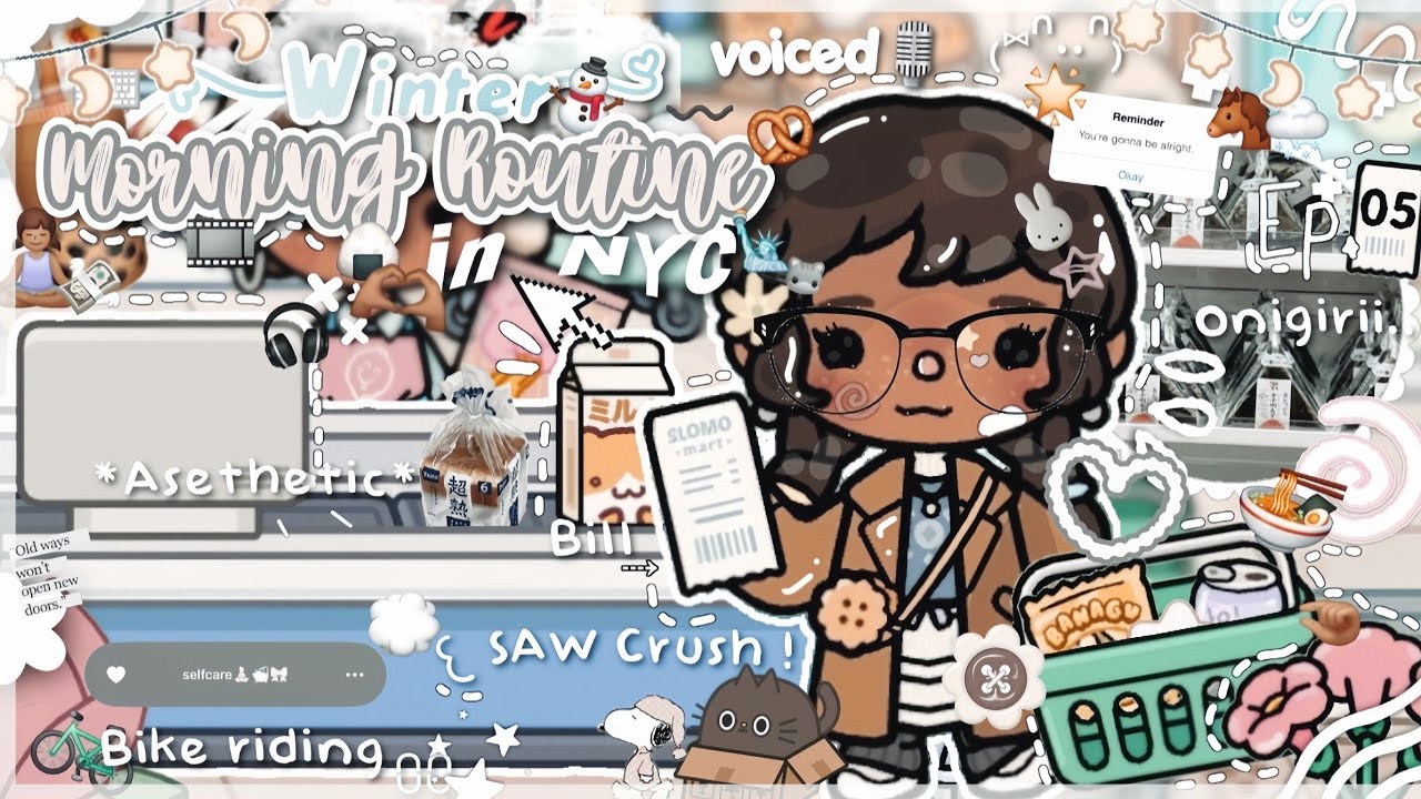 Зимняя утренняя рутина в Нью-Йорке🌷⛈️||озвучка🎙||Toca Boca Life World Roleplay 🥯💗🍙 ୭. ᐟ