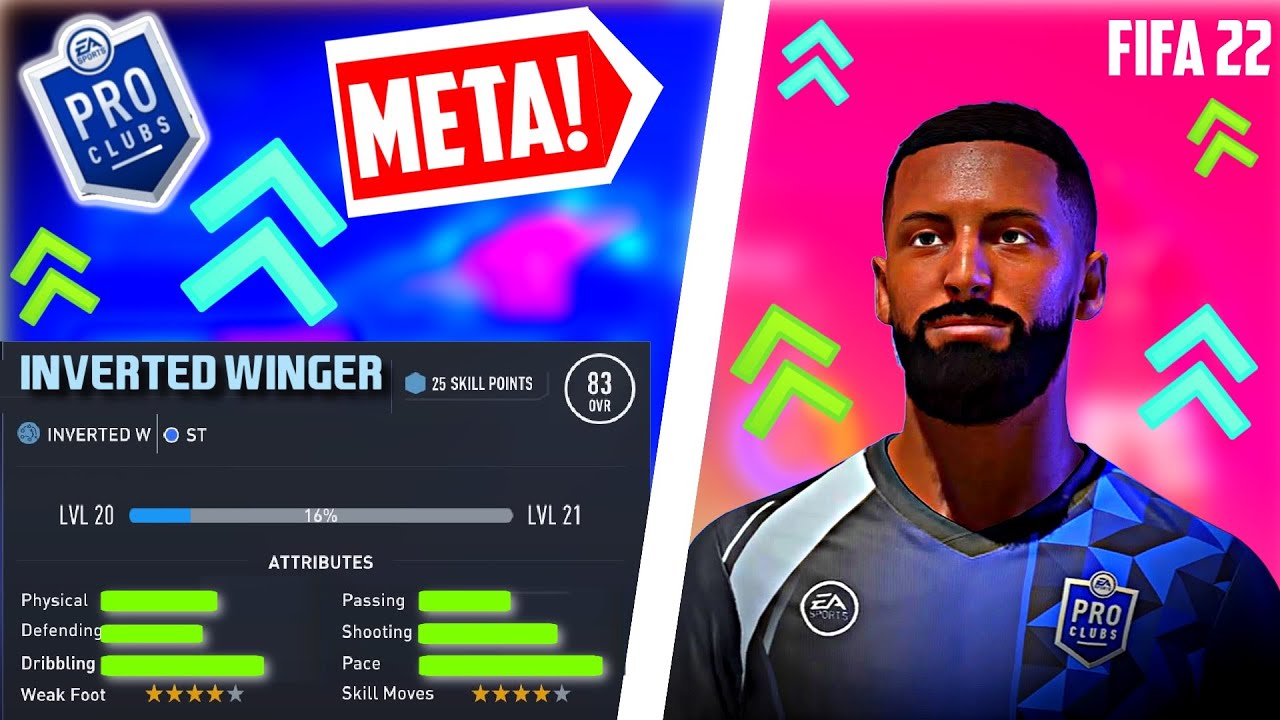 FIFA 22 PRO CLUBS - THE BEST STARTER *INVERTED* WINGER BUILD TO GET MAX SKILL POINTS QUICKLY.....