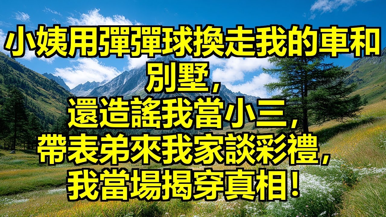 小姨用彈彈球換走我的車和別墅，造謠我當小三流產，表弟帶女友來我家門口談彩禮，我當場揭穿女友身上的包是我送的！ 