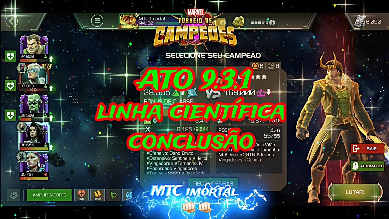 @mtcimortal ATO 9.3.1 | linha cient&iacute;fica conclus&atilde;o | Marvel | Mtc |Mcoc.